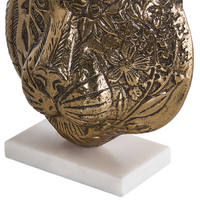 Figura decorativa in metallo dorato a forma di faccia di tigre Ornamento per la visualizzazione di ornamento decorativo