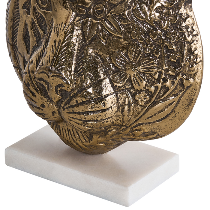 Figura decorativa in metallo dorato a forma di faccia di tigre Ornamento per la visualizzazione di ornamento decorativo