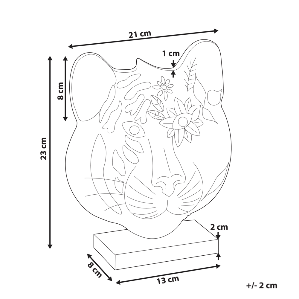 Figura decorativa in metallo dorato a forma di faccia di tigre Ornamento per la visualizzazione di ornamento decorativo