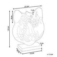 Figura decorativa in metallo dorato a forma di faccia di tigre Ornamento per la visualizzazione di ornamento decorativo