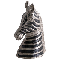 Figura decorativa in metallo argentato Ornamento a forma di zebra per la visualizzazione di ornamento decorativo