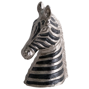 Figura decorativa in metallo argentato Ornamento a forma di zebra per la visualizzazione di ornamento decorativo