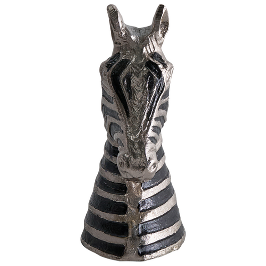 Figura decorativa in metallo argentato Ornamento a forma di zebra per la visualizzazione di ornamento decorativo