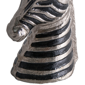 Figura decorativa in metallo argentato Ornamento a forma di zebra per la visualizzazione di ornamento decorativo