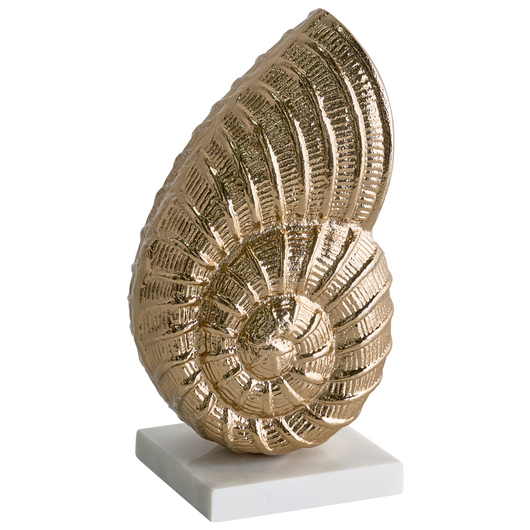 Figurina decorativa in metallo dorato a forma di conchiglia marina per la visualizzazione di ornamento decorativo