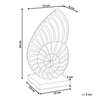Figurina decorativa in metallo dorato a forma di conchiglia marina per la visualizzazione di ornamento decorativo
