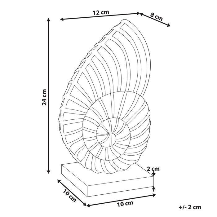 Figurina decorativa in metallo dorato a forma di conchiglia marina per la visualizzazione di ornamento decorativo