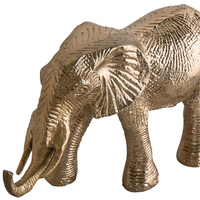 Set di 2 figurine decorative Elefante animale in metallo dorato per la visualizzazione di ornamento decorativo