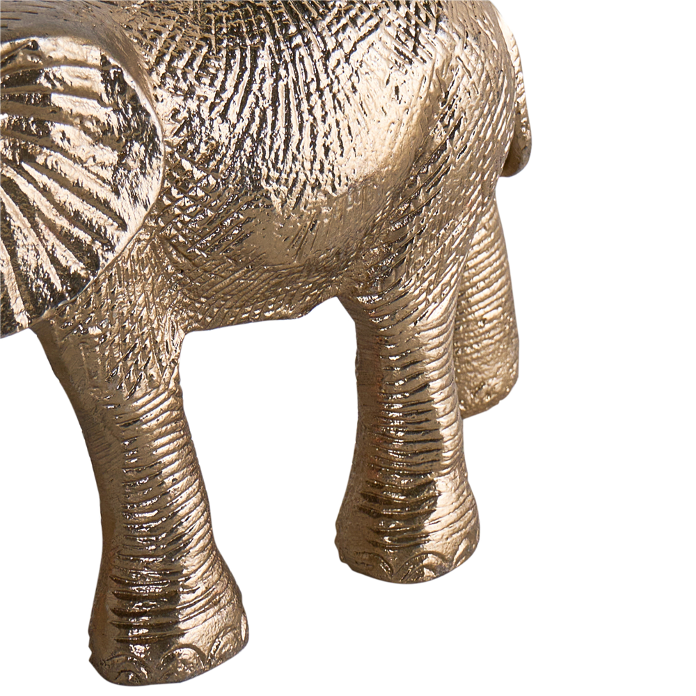 Set di 2 figurine decorative Elefante animale in metallo dorato per la visualizzazione di ornamento decorativo
