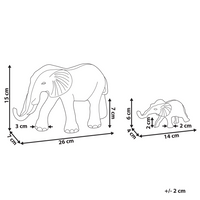 Set di 2 figurine decorative Elefante animale in metallo dorato per la visualizzazione di ornamento decorativo