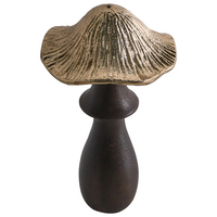 Set di 2 statuette decorative Elefante in legno e metallo nero e oro per l'esposizione di ornamenti decorativi