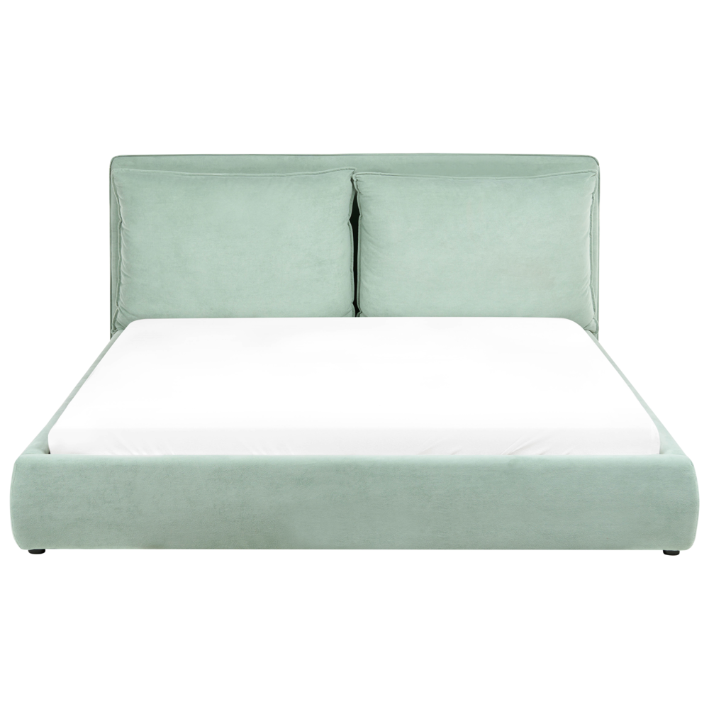 Letto matrimoniale ad acqua tessuto verde menta 180 x 200 cm camera da letto moderna