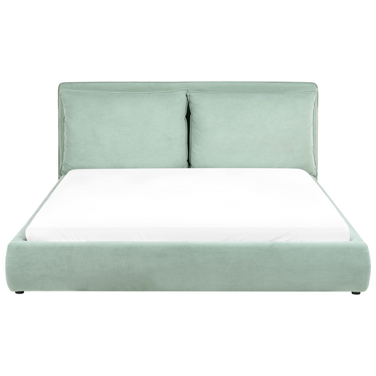Letto matrimoniale ad acqua tessuto verde menta 180 x 200 cm camera da letto moderna