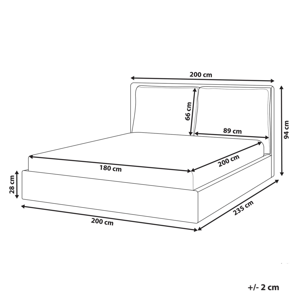 Letto matrimoniale ad acqua tessuto verde menta 180 x 200 cm camera da letto moderna
