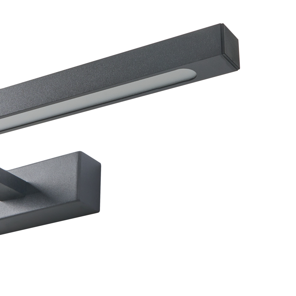 Lampada specchio luce nero polvere rivestito LED metallo orizzontale bagno soggiorno moderno lampada da parete