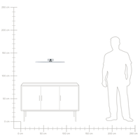 Lampada specchio luce argento polvere rivestito LED metallo orizzontale bagno soggiorno moderno lampada da parete