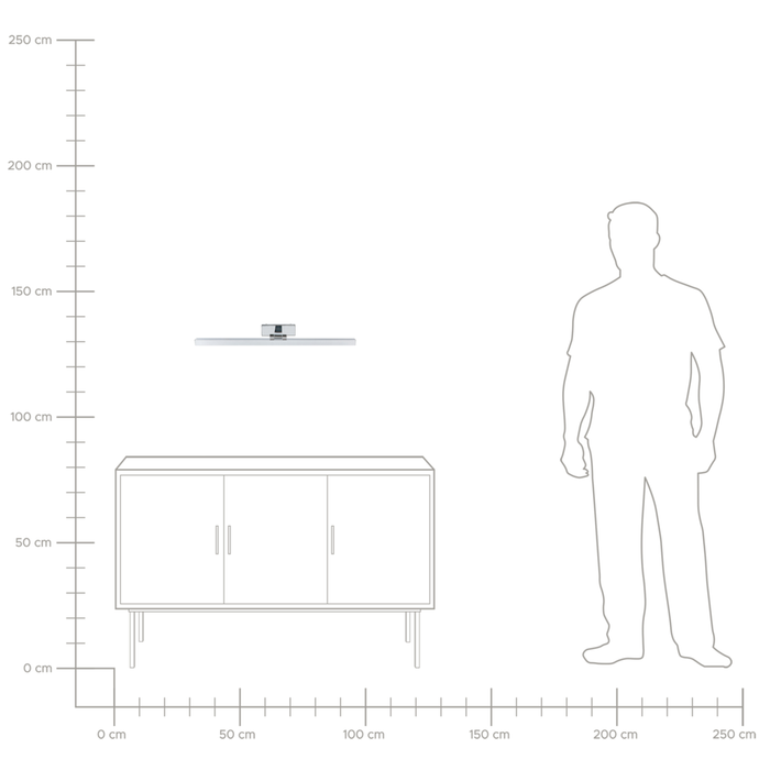 Lampada specchio luce argento polvere rivestito LED metallo orizzontale bagno soggiorno moderno lampada da parete