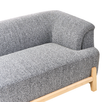 Divano a 3 posti imbottito in poliestere grigio scuro con gambe in legno Soggiorno in stile moderno