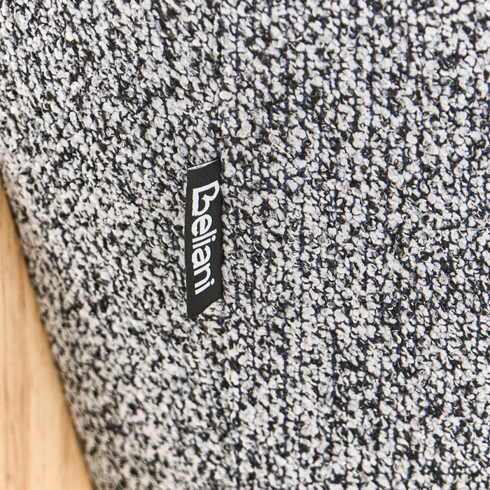 Divano a 3 posti imbottito in poliestere grigio scuro con gambe in legno Soggiorno in stile moderno