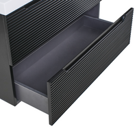 Mobile da bagno sospeso con lavabo in legno MDF e contenitore 80 cm Nero design moderno