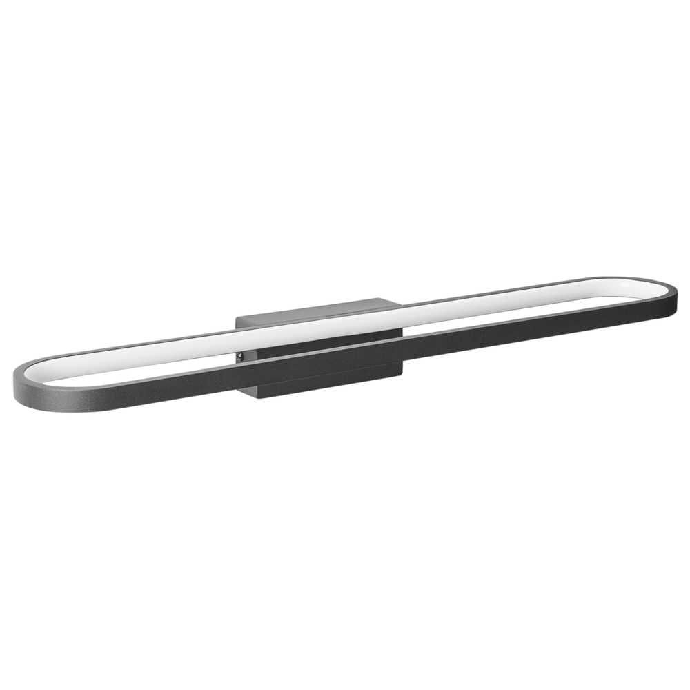 Lampada specchio con luce LED in metallo orizzontale nero stile moderno