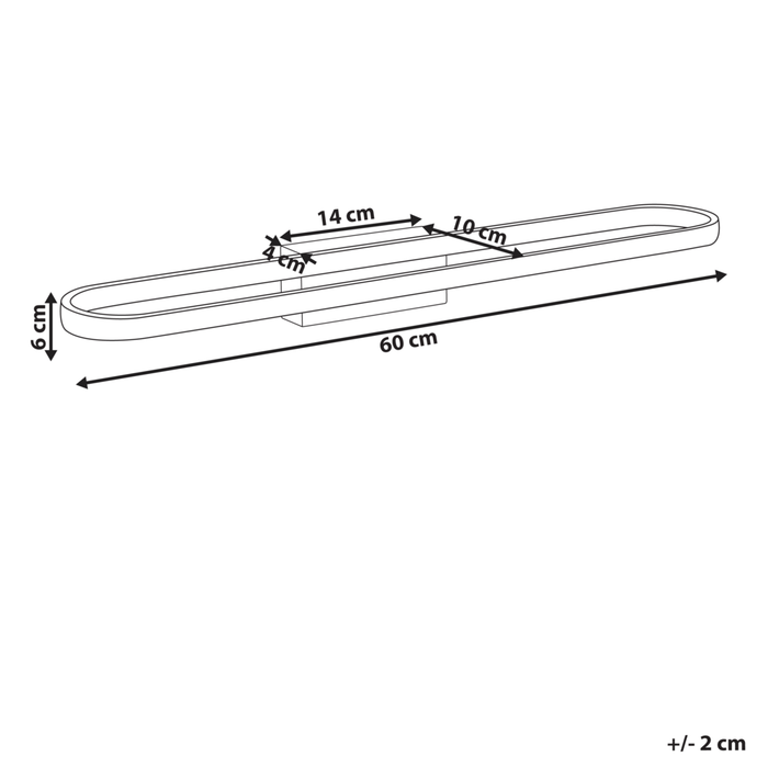 Lampada specchio con luce LED in metallo bianco orizzontale stile moderno
