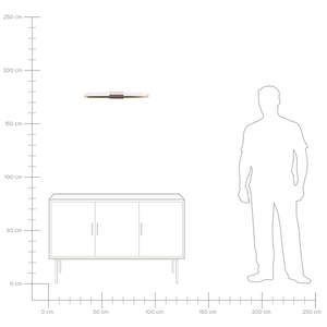 Lampada specchio con luce LED in metallo orizzontale marrone stile moderno