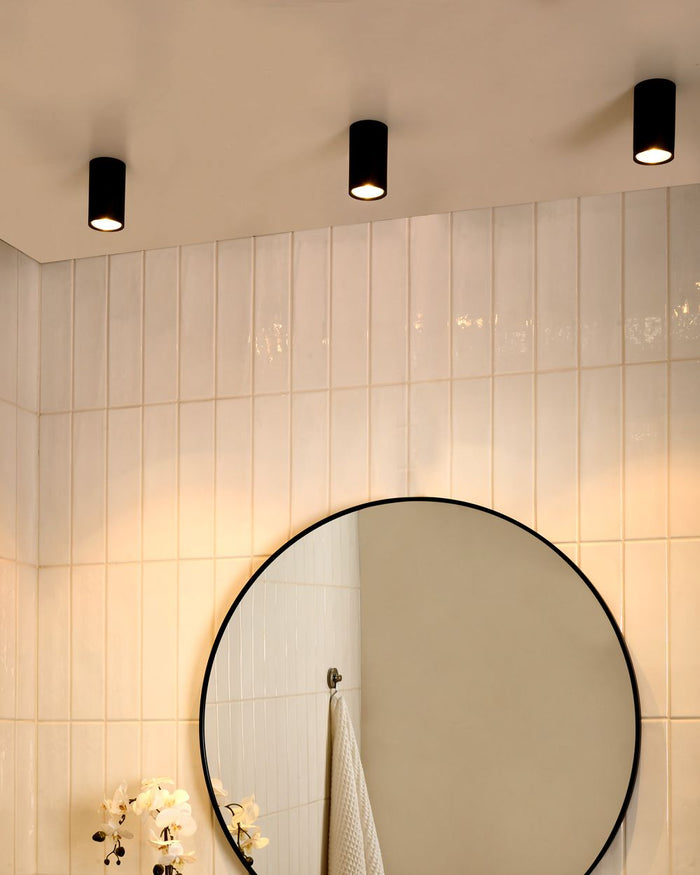 Set di 3 lampade da soffitto a LED in metallo per soggiorno stile moderno rotondo nero