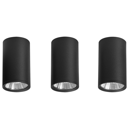 Set di 3 lampade da soffitto a LED in metallo per soggiorno stile moderno rotondo nero