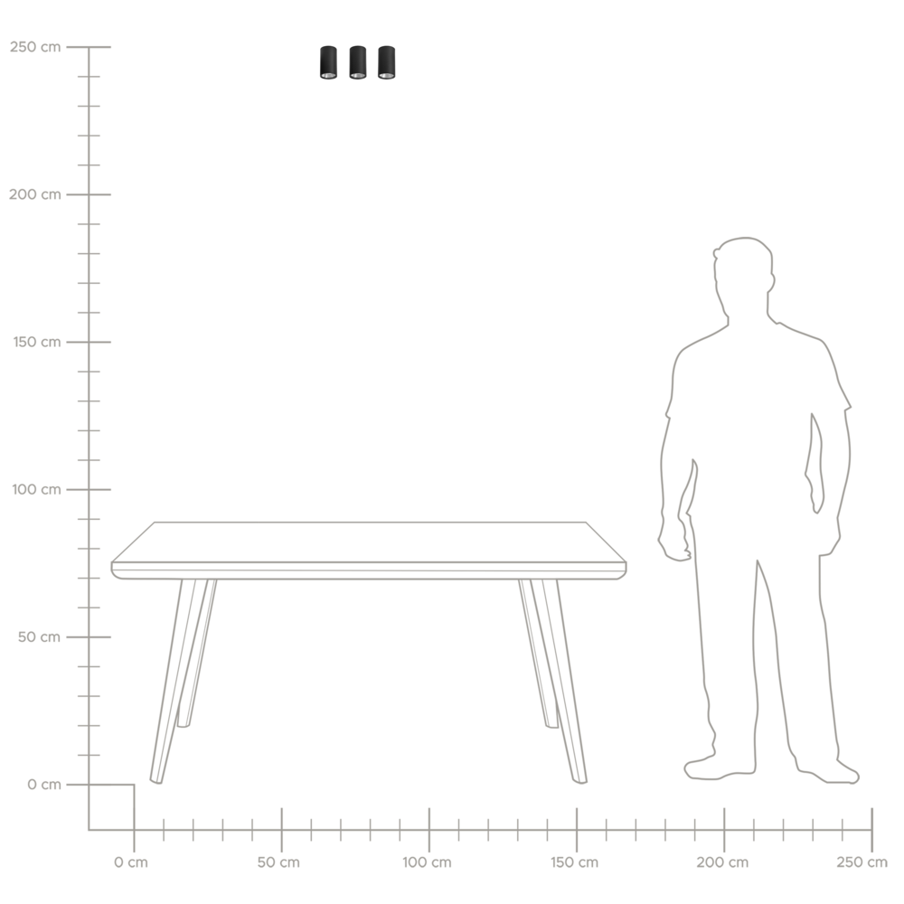 Set di 3 lampade da soffitto a LED in metallo per soggiorno stile moderno rotondo nero