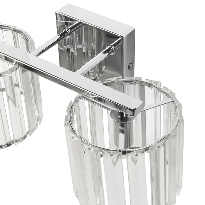 Lampada da parete moderna con paralume in vetro cristallo argento