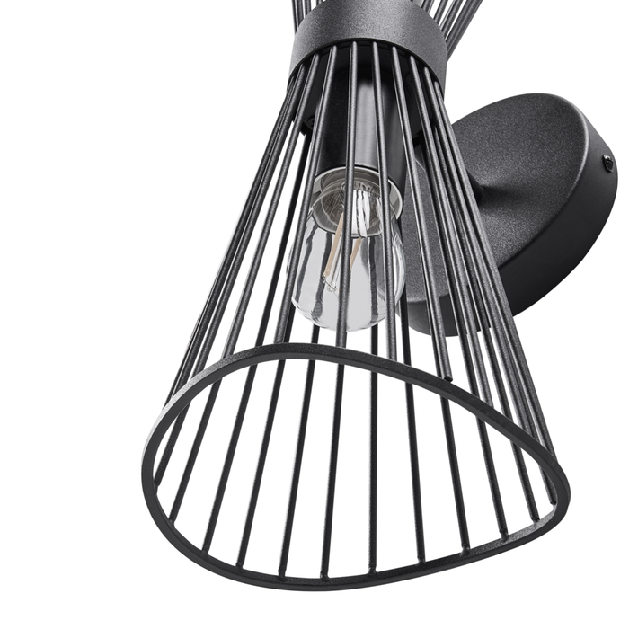 Lampada da parete nero LED in metallo in stile moderno per soggiorno
