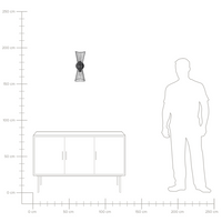 Lampada da parete nero LED in metallo in stile moderno per soggiorno