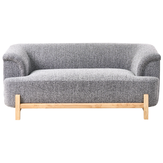 Divano a 2 posti imbottito in poliestere grigio scuro con gambe in legno Soggiorno in stile moderno