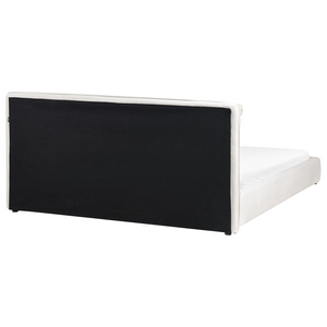 Letto matrimoniale ad acqua tessuto bouclè tortora 180 x 200 cm camera da letto moderna