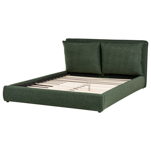 Letto matrimoniale ad acqua tessuto verde scuro 160 x 200 cm camera da letto moderna