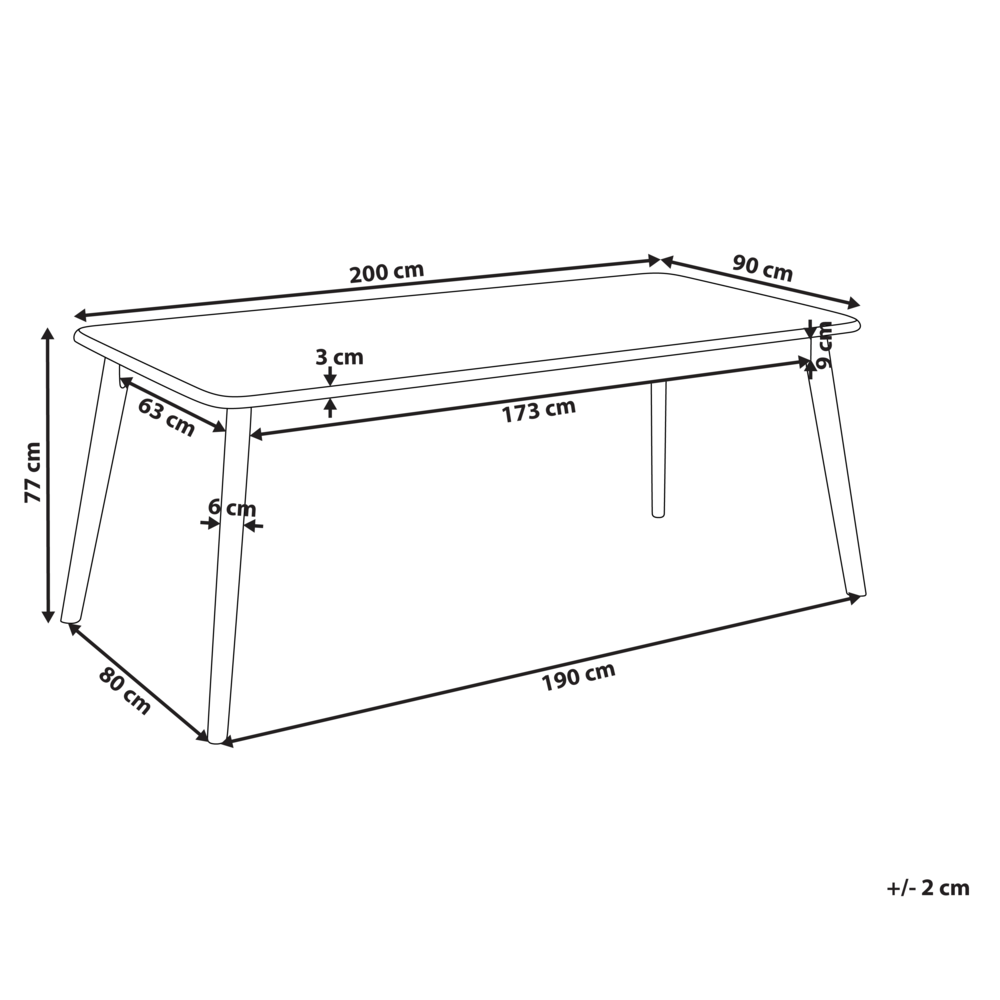 Tavolo da pranzo impiallacciato in legno di quercia scura MDF Gambe in legno di olmo 200 x 90 cm Piano rettangolare impiallacciato