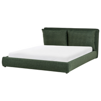 Letto matrimoniale ad acqua tessuto bouclè verde scuro 180 x 200 cm camera da letto moderna