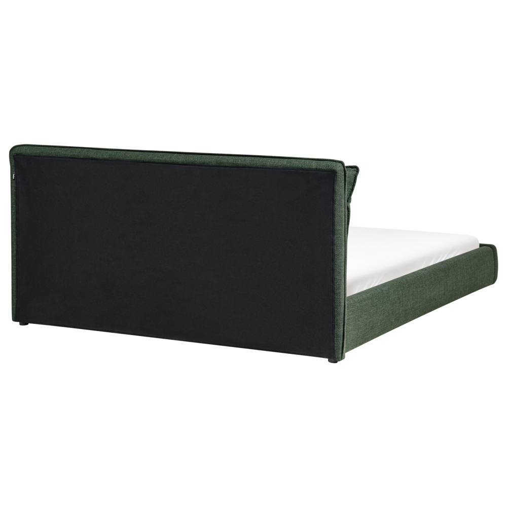 Letto matrimoniale ad acqua tessuto bouclè verde scuro 180 x 200 cm camera da letto moderna