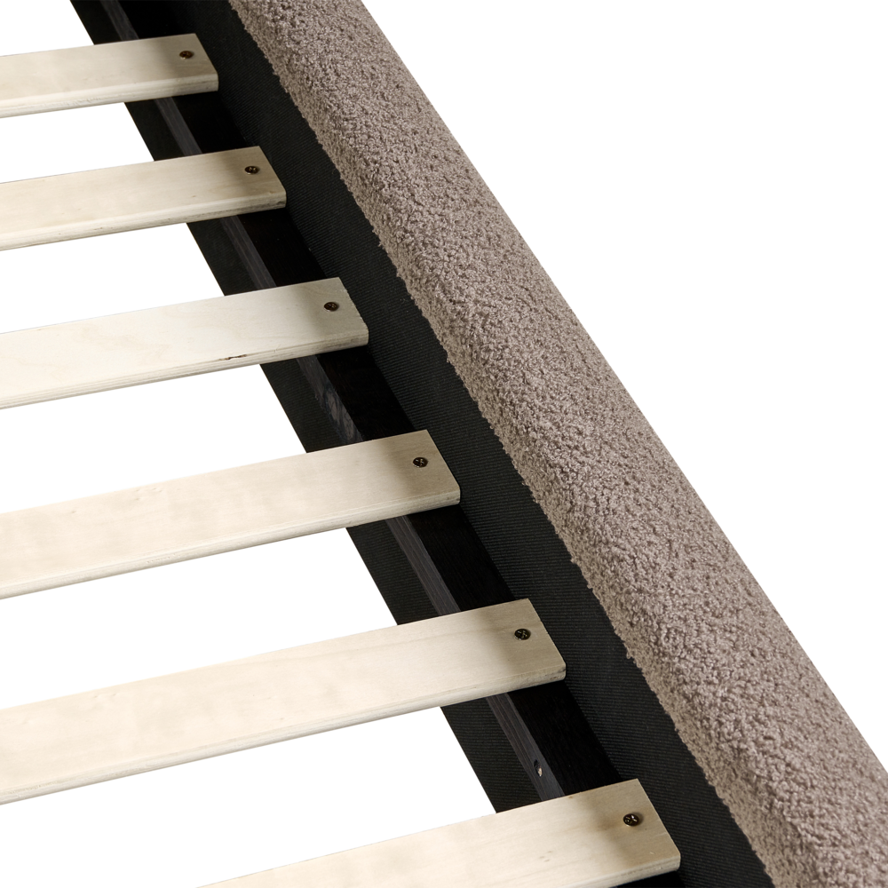 Letto matrimoniale ad acqua tessuto bouclè marrone 160 x 200 cm camera da letto moderna