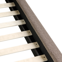 Letto matrimoniale ad acqua tessuto bouclè marrone 160 x 200 cm camera da letto moderna