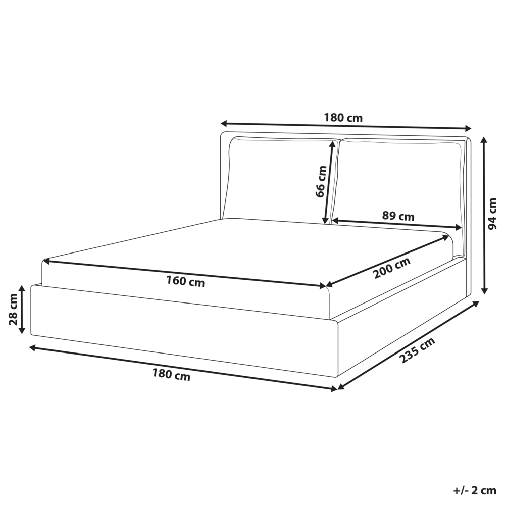 Letto matrimoniale ad acqua tessuto bouclè marrone 160 x 200 cm camera da letto moderna
