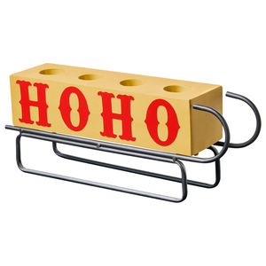 Portacandele Giallo Ferro Metallo 39 cm Moderna Decorazione Natalizia A Forma di Slitta