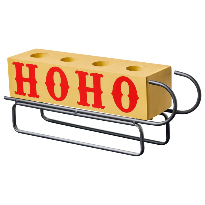 Portacandele Giallo Ferro Metallo 39 cm Moderna Decorazione Natalizia A Forma di Slitta