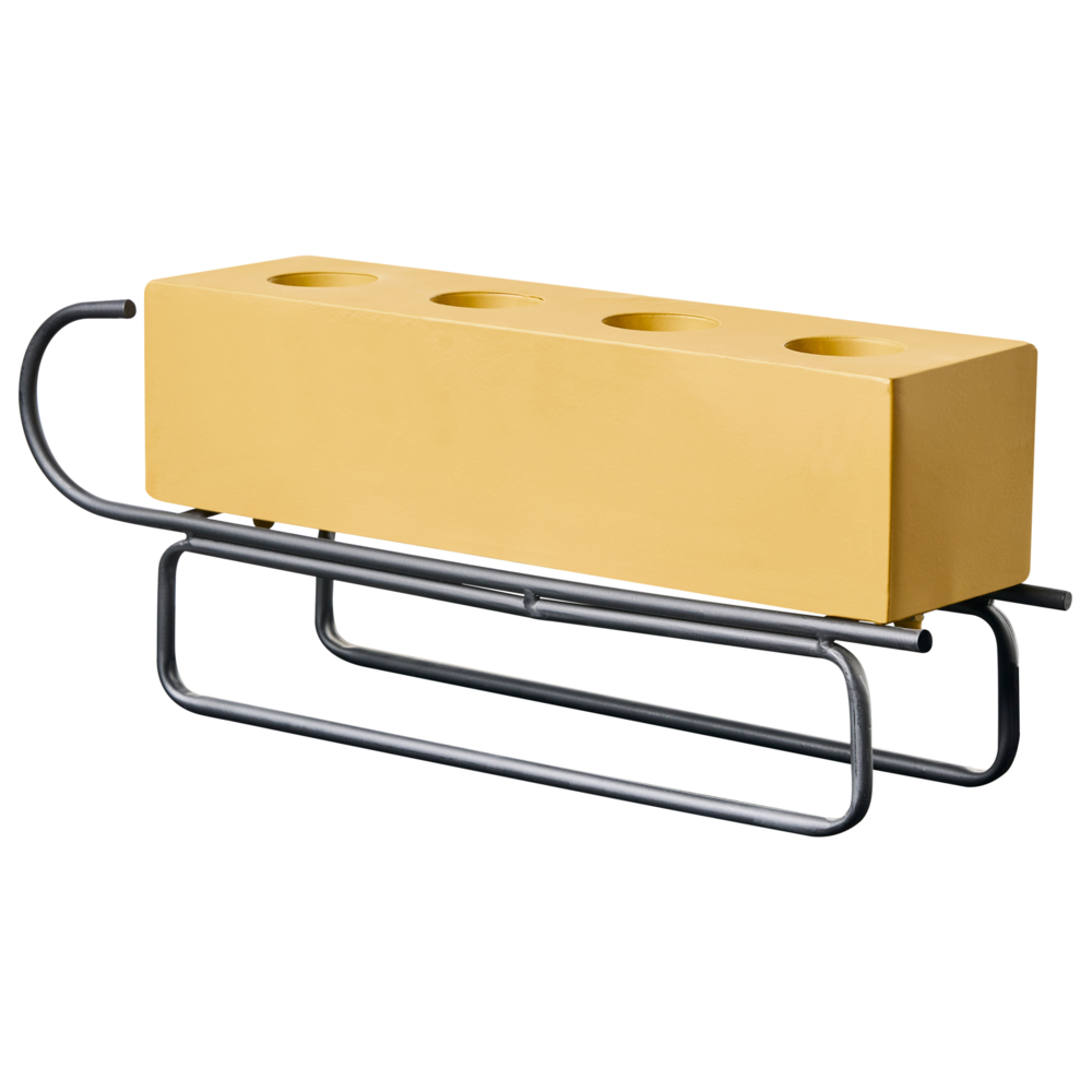 Portacandele Giallo Ferro Metallo 39 cm Moderna Decorazione Natalizia A Forma di Slitta