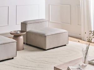 Poltrona imbottita componibile 1 posto velluto a coste tortora con gambe nere Stile moderno