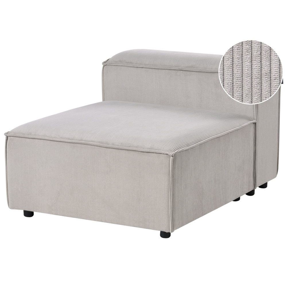 Poltrona imbottita componibile 1 posto velluto a coste tortora con gambe nere Stile moderno