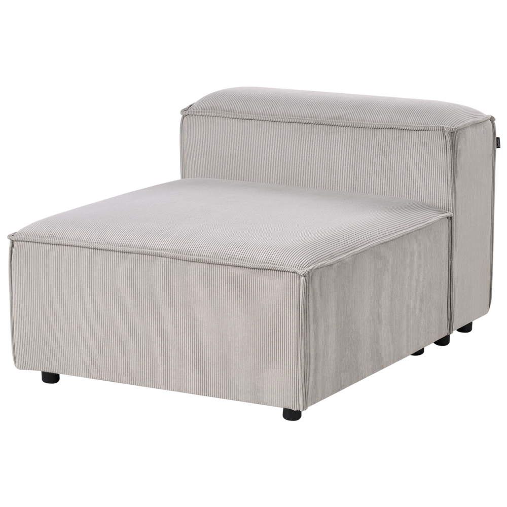 Poltrona imbottita componibile 1 posto velluto a coste tortora con gambe nere Stile moderno