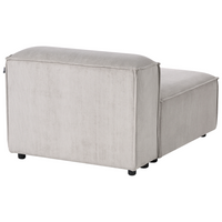 Poltrona imbottita componibile 1 posto velluto a coste tortora con gambe nere Stile moderno