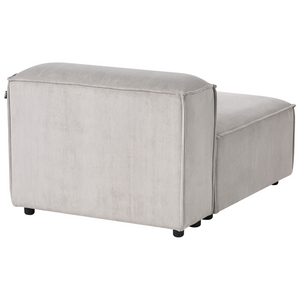 Poltrona imbottita componibile 1 posto velluto a coste tortora con gambe nere Stile moderno